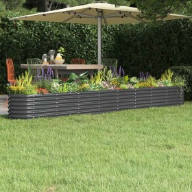 Jardinera arriate acero galvanizado antracita 332x40x36 cm