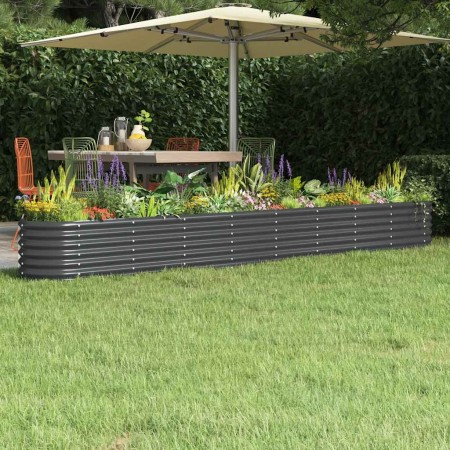 Jardinera arriate acero galvanizado antracita 332x40x36 cm