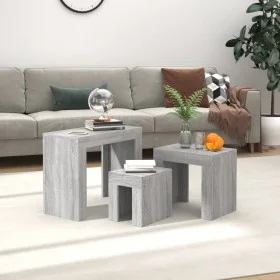 Stapelbare Couchtische 3 Stück Sonomagraues Holzwerkstoff von vidaXL, Couchtisch - Ref: Foro24-815985, Preis: 74,35 €, Rabatt: %