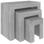 Stackable coffee tables 3 pieces Sonoma gray engineered wood by vidaXL, Coffee table - Ref: Foro24-815985, Price: 74,35 €, Di...