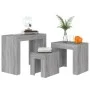 Stackable coffee tables 3 pieces Sonoma gray engineered wood by vidaXL, Coffee table - Ref: Foro24-815985, Price: 74,35 €, Di...