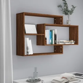 Brown oak engineered wood wall shelf 104x20x58.5 cm by vidaXL, Shelves and shelves - Ref: Foro24-815290, Price: 40,17 €, Disc...