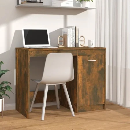Schreibtisch aus geräuchertem Eichensperrholz, 100 x 50 x 76 cm von vidaXL, Schreibtische - Ref: Foro24-815486, Preis: 57,89 ...