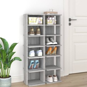 Zapateros 2 uds madera contrachapada gris Sonoma 27,5x27x102 cm