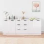 3-teiliges Sideboard aus glänzend weißem Sperrholz von vidaXL, Sideboards - Ref: Foro24-3115784, Preis: 233,08 €, Rabatt: %