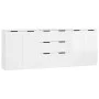 3-teiliges Sideboard aus glänzend weißem Sperrholz von vidaXL, Sideboards - Ref: Foro24-3115784, Preis: 233,08 €, Rabatt: %