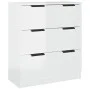 3-teiliges Sideboard aus glänzend weißem Sperrholz von vidaXL, Sideboards - Ref: Foro24-3115784, Preis: 233,08 €, Rabatt: %