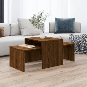 Mitteltisch-Set aus braunem Eichensperrholz, 100 x 48 x 40 cm von vidaXL, Couchtisch - Ref: Foro24-815548, Preis: 56,00 €, Ra...