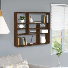 Estantería de pared madera ingeniería roble marrón 90x16x78 cm by vidaXL, Shelves and shelves - Ref: Foro24-815560, Price: 47...