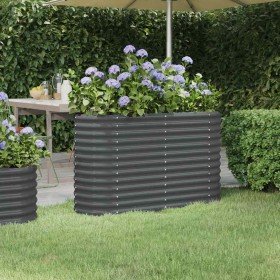 Jardinera arriate acero galvanizado antracita 114x40x68 cm Jardinera arriate acero galvanizado antracita 114x40x68 cm