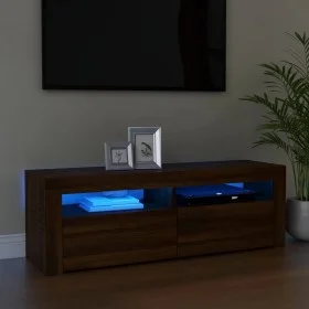 Mueble de TV con luces LED marrón roble 120x35x40 cm de vidaXL, Muebles TV - Ref: Foro24-815689, Precio: 75,43 €, Descuento: %