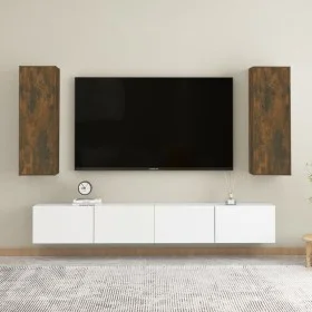TV-Möbel 2 Einheiten geräuchertes Eichenholz 30,5x30x90 cm von vidaXL, TV-Möbel - Ref: Foro24-815748, Preis: 80,44 €, Rabatt: %