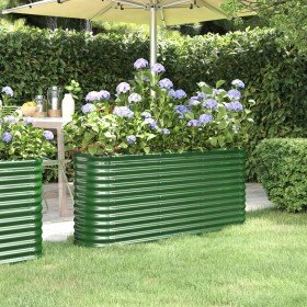 Jardinera arriate acero galvanizado verde 152x40x68 cm Jardinera arriate acero galvanizado verde 152x40x68 cm