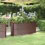 Jardinera arriate acero galvanizado marrón 152x40x68 cm