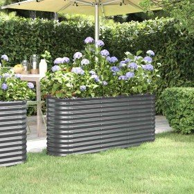Jardinera arriate acero galvanizado antracita 152x40x68 cm en Maceteros y jardineras | Comprar online en Foro24