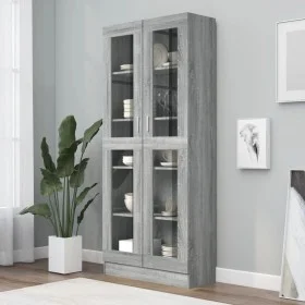 Sonoma gray plywood display case 82.5x30.5x185.5 cm by vidaXL, Bookcases and shelves - Ref: Foro24-815622, Price: 170,66 €, D...