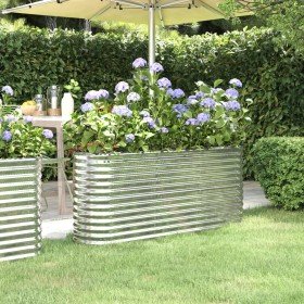 Jardinera arriate acero galvanizado plata 152x40x68 cm Jardinera arriate acero galvanizado plata 152x40x68 cm