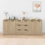 Aparador de 3 piezas madera contrachapada color roble Sonoma de vidaXL, Aparadores - Ref: Foro24-3115782, Precio: 185,89 €, D...