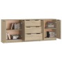 3-teiliges Sideboard aus Sonoma-Eichensperrholz von vidaXL, Sideboards - Ref: Foro24-3115782, Preis: 191,64 €, Rabatt: %