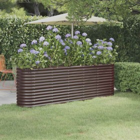 Jardinera arriate acero galvanizado marrón 224x40x68 cm en Maceteros y jardineras | Comprar online en Foro24