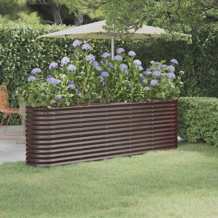 Jardinera arriate acero galvanizado marrón 224x40x68 cm