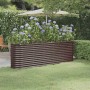 Jardinera arriate acero galvanizado marrón 224x40x68 cm
