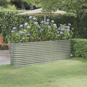 Jardinera arriate acero galvanizado plata 224x40x68 cm Jardinera arriate acero galvanizado plata 224x40x68 cm