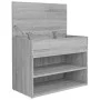 Banco zapatero madera contrachapada gris Sonoma 60x30x45 cm de vidaXL, Zapateros y organizadores de calzado - Ref: Foro24-816...
