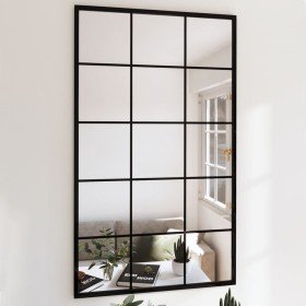 Espejos de pared 2 uds metal negro 100x60 cm