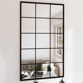 Espejos de pared 3 uds metal negro 100x60 cm