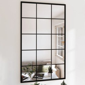 Espejos de pared 4 uds metal negro 100x60 cm