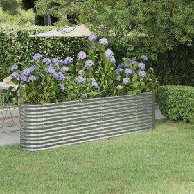 Jardinera arriate acero galvanizado plata 260x40x68 cm