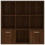 Estantería color marrón roble 98x30x98 cm de vidaXL, Librerías y estanterías - Ref: Foro24-815449, Precio: 81,80 €, Descuento: %