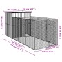 Caseta perros corral acero galvanizado gris claro 165x455x181cm