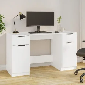 White plywood desk with side cabinet by vidaXL, Desks - Ref: Foro24-3115908, Price: 172,18 €, Discount: %