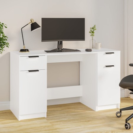 Weißer Sperrholzschreibtisch mit Beistellschrank von vidaXL, Schreibtische - Ref: Foro24-3115908, Preis: 176,91 €, Rabatt: %