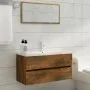 Waschbeckenschrank aus geräuchertem Eichensperrholz, 90 x 38,5 x 45 cm von vidaXL, Badezimmermöbel - Ref: Foro24-815654, Prei...