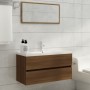 Waschbeckenschrank aus braunem Eichenholzwerkstoff, 90 x 38,5 x 45 cm von vidaXL, Badezimmermöbel - Ref: Foro24-815656, Preis...