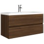 Waschbeckenschrank aus braunem Eichenholzwerkstoff, 90 x 38,5 x 45 cm von vidaXL, Badezimmermöbel - Ref: Foro24-815656, Preis...