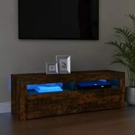 TV cabinet with LED lights smoked oak color 120x35x40 cm by vidaXL, TV Furniture - Ref: Foro24-815687, Price: 57,87 €, Discou...