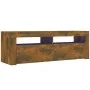 TV cabinet with LED lights smoked oak color 120x35x40 cm by vidaXL, TV Furniture - Ref: Foro24-815687, Price: 57,87 €, Discou...