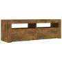 TV cabinet with LED lights smoked oak color 120x35x40 cm by vidaXL, TV Furniture - Ref: Foro24-815687, Price: 57,87 €, Discou...