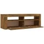 TV cabinet with LED lights smoked oak color 120x35x40 cm by vidaXL, TV Furniture - Ref: Foro24-815687, Price: 57,87 €, Discou...