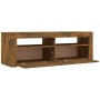 TV-Schrank mit LED-Leuchten, Farbe Eiche geräuchert, 120 x 35 x 40 cm von vidaXL, TV-Möbel - Ref: Foro24-815687, Preis: 75,33...