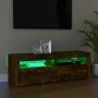 TV cabinet with LED lights smoked oak color 120x35x40 cm by vidaXL, TV Furniture - Ref: Foro24-815687, Price: 57,87 €, Discou...