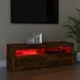 TV cabinet with LED lights smoked oak color 120x35x40 cm by vidaXL, TV Furniture - Ref: Foro24-815687, Price: 57,87 €, Discou...