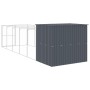 Caseta perros con corral acero galvanizado gris 214x661x181 cm