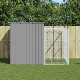 Caseta perros corral acero galvanizado gris claro 214x253x181cm Caseta perros corral acero galvanizado gris claro 214x253x181cm