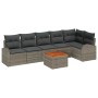 Conjunto de sofá de jardín 7 pcs Gris Poliratán