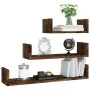 Wall shelves 3 units smoked oak plywood by vidaXL, Shelves and shelves - Ref: Foro24-815261, Price: 23,10 €, Discount: %